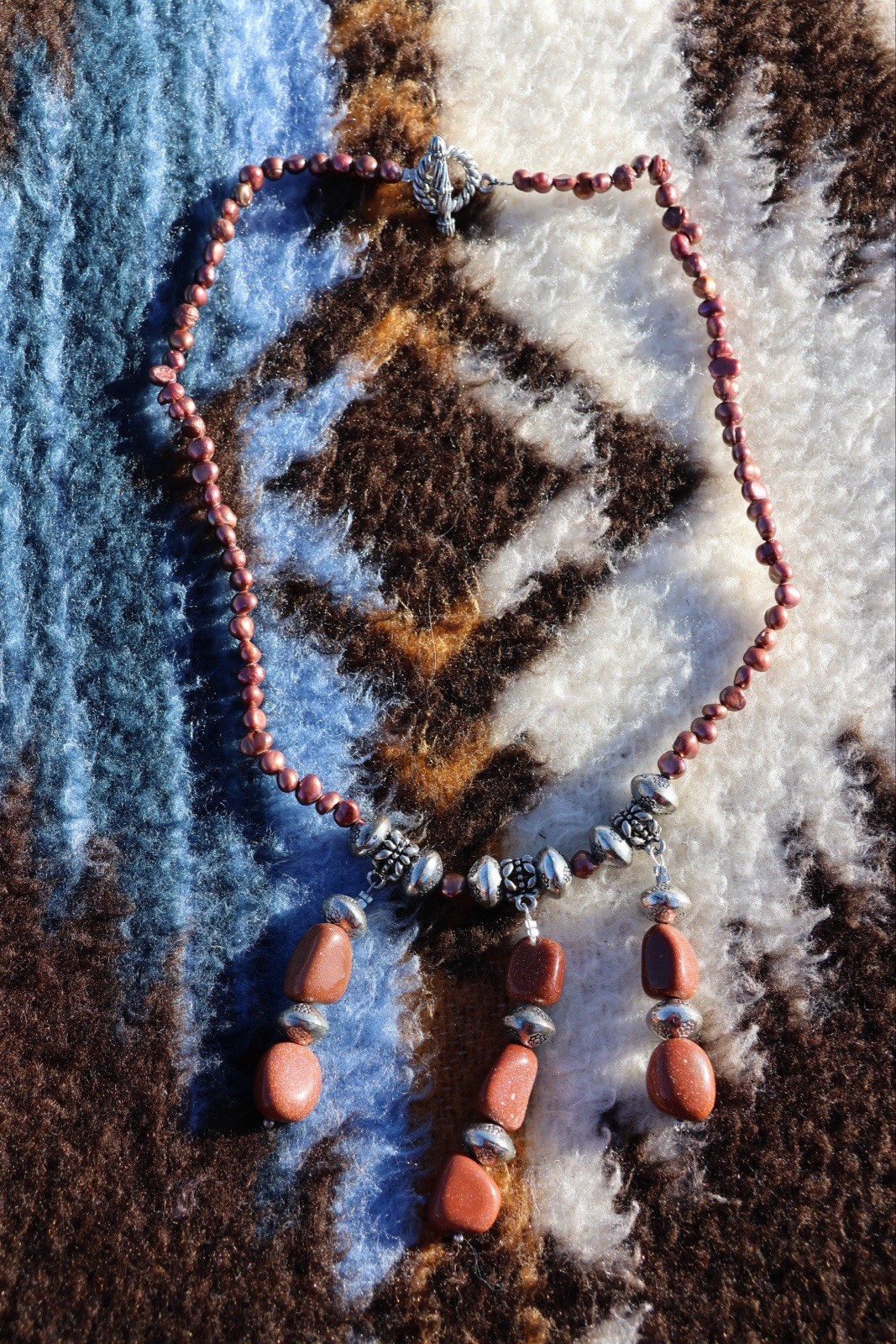 Brown Beaded Statement Necklace - image 1