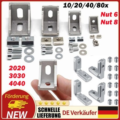 20x Eckwinkel 30x30 Winkel Nut 8 Aluprofil Winkel verbinder Befestigungsmaterial