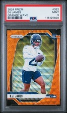 2024 Panini Prizm Orange Wave Dj James Rookie Card #322 PSA 9 /60 POP 1. rookie card picture