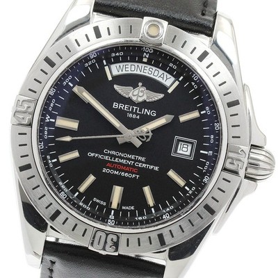 BREITLING Galactic 44 A45320 Day date black Dial Automatic Men's Watch_920841