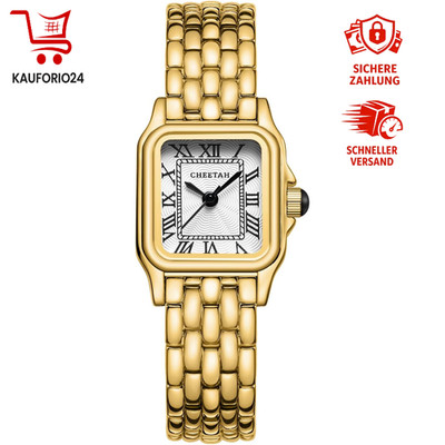 Armbanduhr Damen Analog Quarz Vintage Rechteckig Römisches Zifferblatt