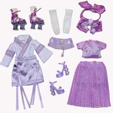 Rainbow High Lila Yamamoto Doll Outfit Lot Skirt Top Belt Shoes Purple