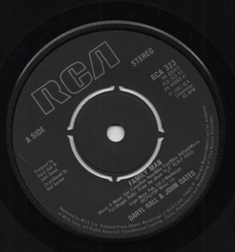 HALL & OATES family man*open all night 1982 UK RCA 7" PS 45 - Picture 3 of 4