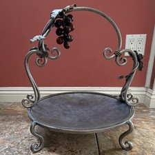 Large Janice Minor for Neiman Marcus Vintage Metal Centerpiece Glass Grape