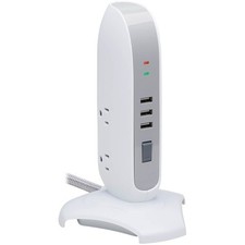Tripp Lite by Eaton 5-Outlet Surge Protector Tower 3x USB Ports 3.1A Shared 6