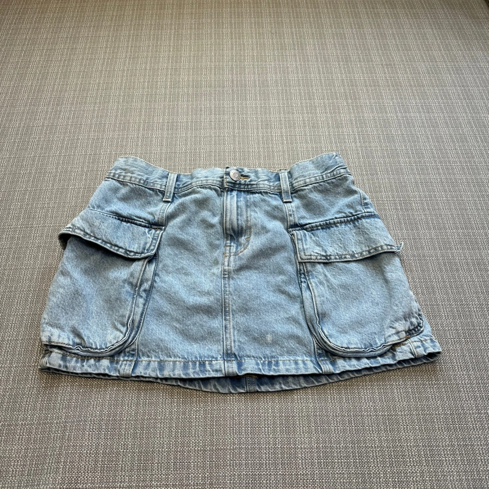 Aeropostale Y2K Cargo Denim Mini Skirt Medium Festival Utility Indie Sleeze
