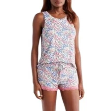 Honeydew Floral Pajama Set Tank Top Shorts Small S Excellent Condition