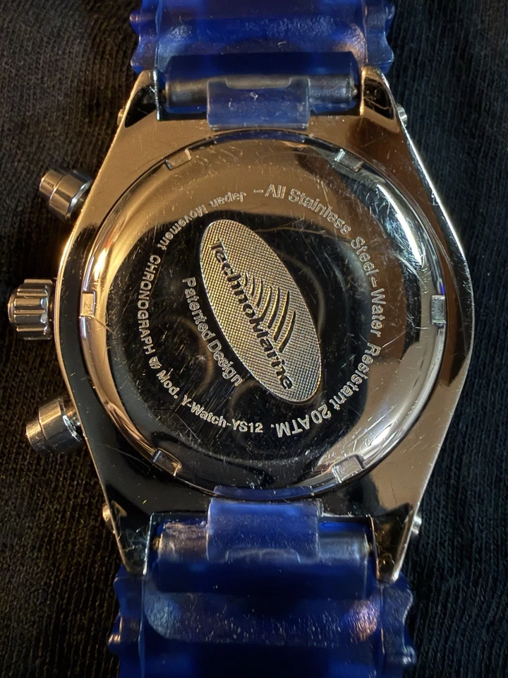 Vintage YS12 TechnoMarine Diamond Chronograph Watch 200M New Battery - Image 3 of 4