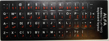   Arabic Keyboard Stickers RED Color Letters Non Transparent  
