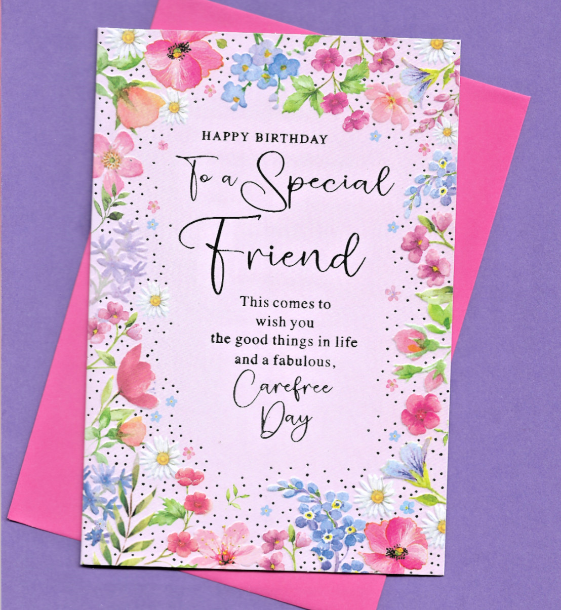 Special Friend Birthday Card Female Lady Ladies Nice Verse Message 19x13cm