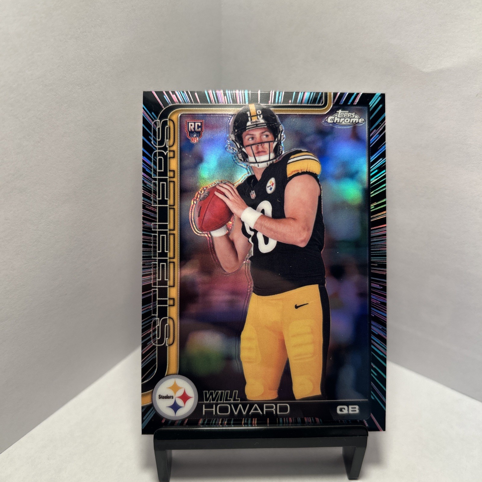 Will Howard 2025 Topps Chrome #321 Neon Pulse Refractor Rookie RC