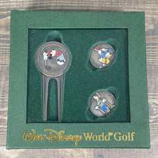 Walt Disney World Golf Set Divot Tool & 2 Ball Markers w/ Mickey, Donald, Goofy