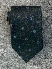 Men's Italo Ferretti Silvi Marina Luxury Silk Tie Italy  Geometric