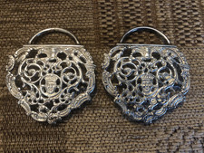 ANTIQUE ARTS AND CRAFTS SILVER PLATED SHOE BUCKLES OR BELT BUCKLES EPNS MARKED