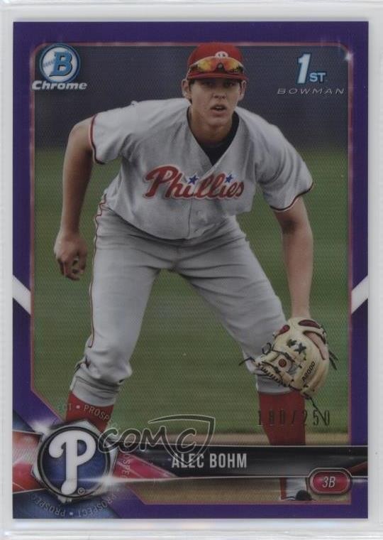 2018 Bowman Draft Chrome Purple Refractor 180/250 Alec Bohm #BDC-25 1j2