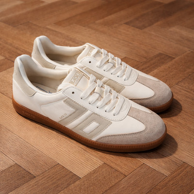 Back 70 Vintage Retro  Damen Sneaker Schuhe Sportschuhe Leder beige weiss NEU