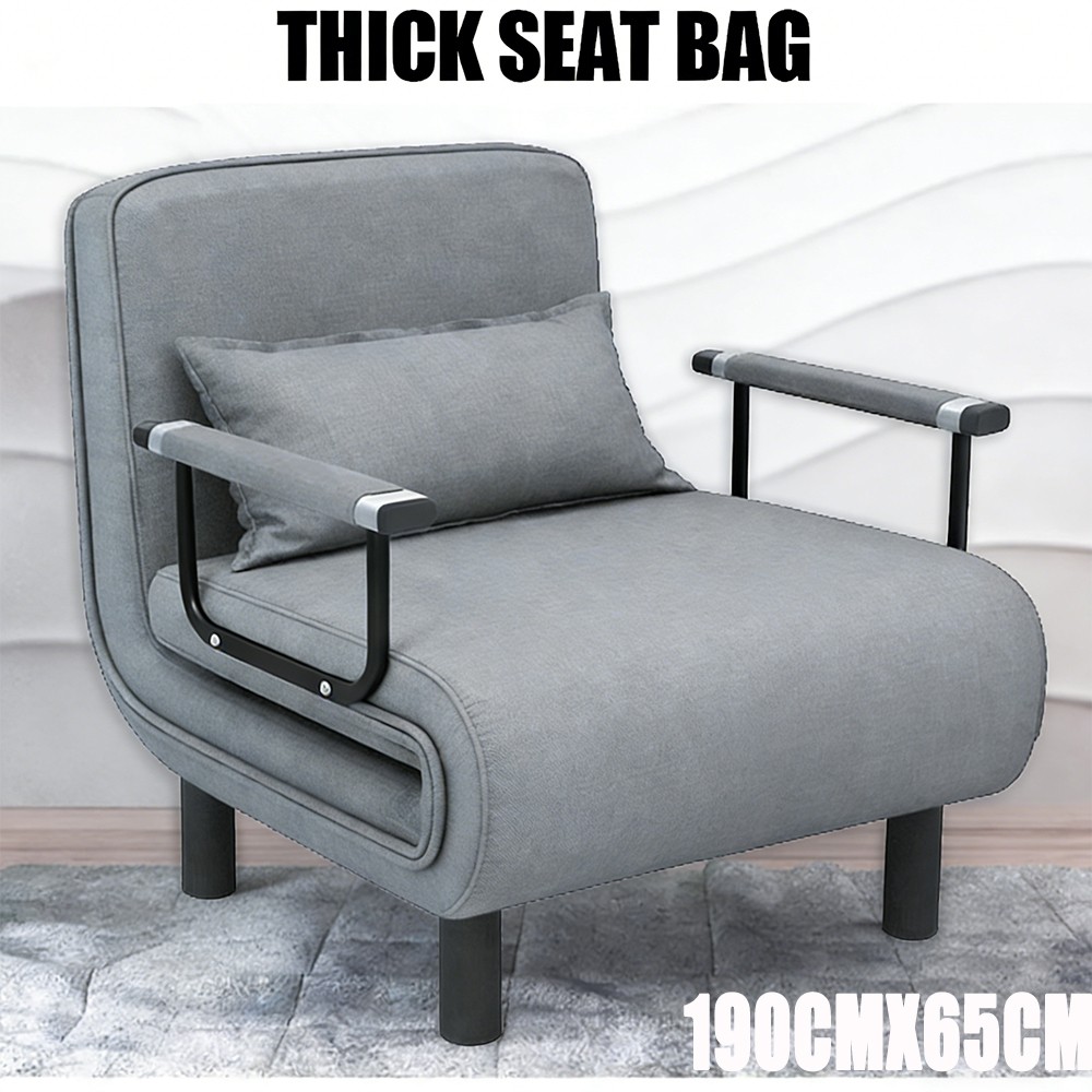 Single Fabric Sofa Bed Sleeper Couch Sofabed Settee Recliner Beds Folding UK