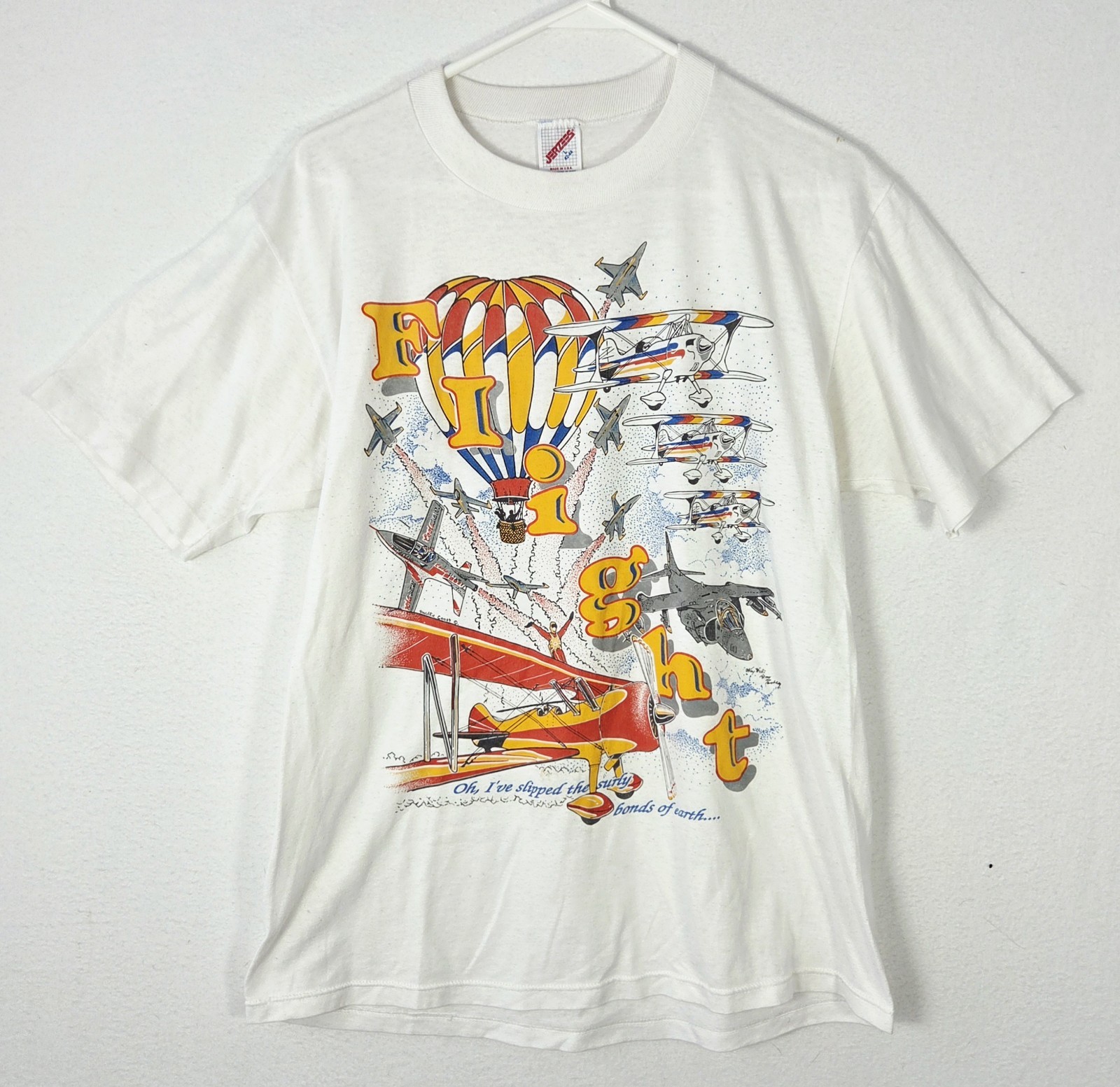 VTG Men's Aviation Flight Graphic Tee SZ L Large Short Sleeve Single Stitch