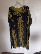 MEETU MAGIC Muumuu Kaftan One Piece Tunic Caftan Pull Over Fringe