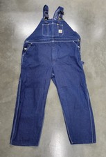 Carhartt Overalls Mens 50 x 30 Blue Denim Workwear Carpenter Utility