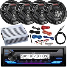 JVC Single-DIN Marine CD Radio, 4x 6.5" 150W Max Speakers, 4-Channel Amplifier