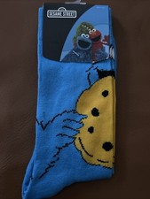 COOKIE MONSTER Sesame Street - Men's crew socks - size 6-12 - NWT - FREE SHIP