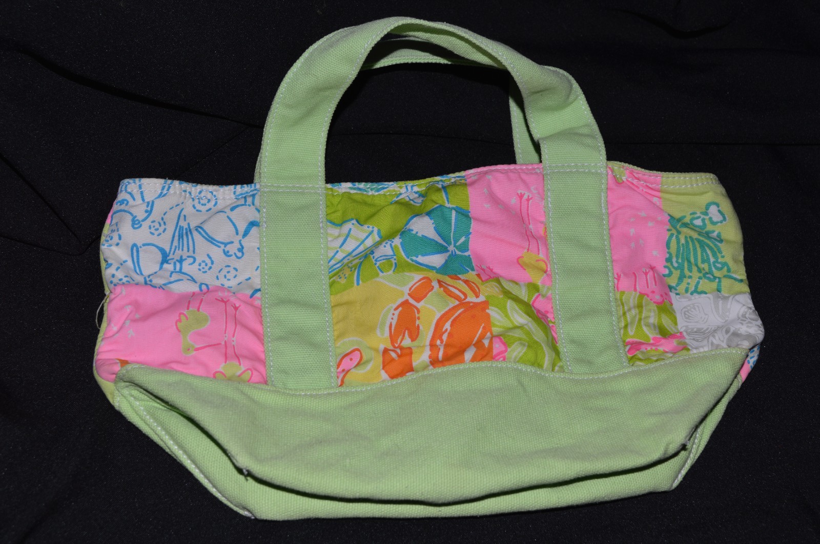 VINTAGE LILLY PULITZER SMALL PATCHWORK CANVAS TOT… - image 3