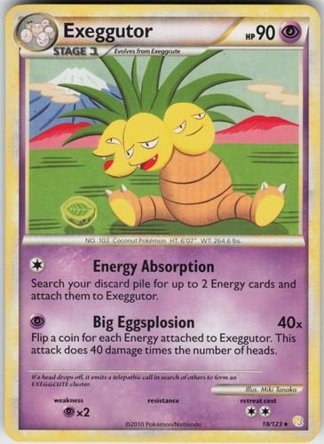 Played Exeggutor 18/123 Rare  HeartGold SoulSilver