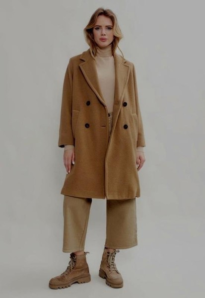 Women Cambridge Satchel Coat Beige Wool 46 / 3XL /