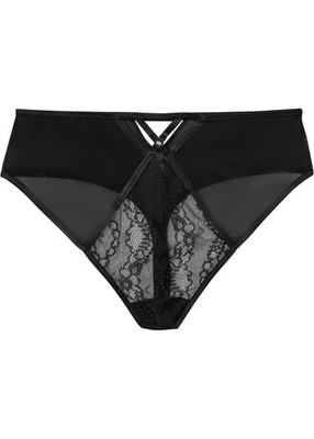 String mit Highleg Gr. 36/38 Schwarz Damen-Unterwasche Slip Panty Unterhose Neu