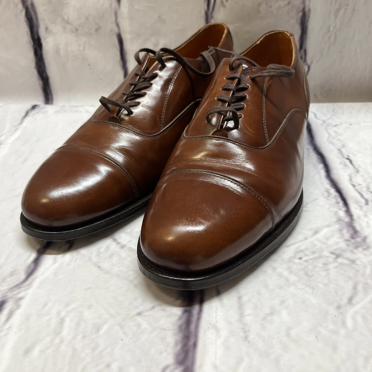 Cole Haan Mens 10.5 Shoes Leather Calhoun Dress Oxford Split Toe Brown Burgundy Bostonian Men\ main image 3
