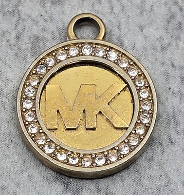 Michael Kors Yellow Gold Round Circular Pendant Pavé-set Crystals
