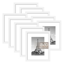upsimples 8x10 Picture Frame Set of 10, Display Pictures 5x7 with Mat or 8x10...
