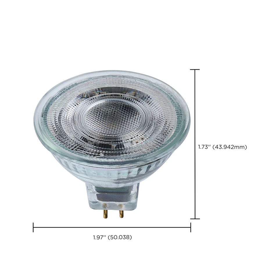 Satco Lighting S12365 5.5 Watt Dimmable MR16 GU5.3 LED Bulb- 500 - Clear - Image 2 of 3