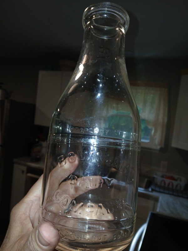 Antique Milk Bottle Bowman Dairy Chicago Embossed Ad MCM Mid Century 1 Quart