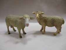 VINTAGE SCHLEICH GERMANY 2003 EWE FEMALE & 2002 RAM MALE SHEEP FIGURES NATIVITY