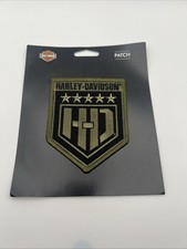 Harley-Davidson Green Shield Embroidered Sew Iron on Patch 3.5&rdquo; H-D Patches