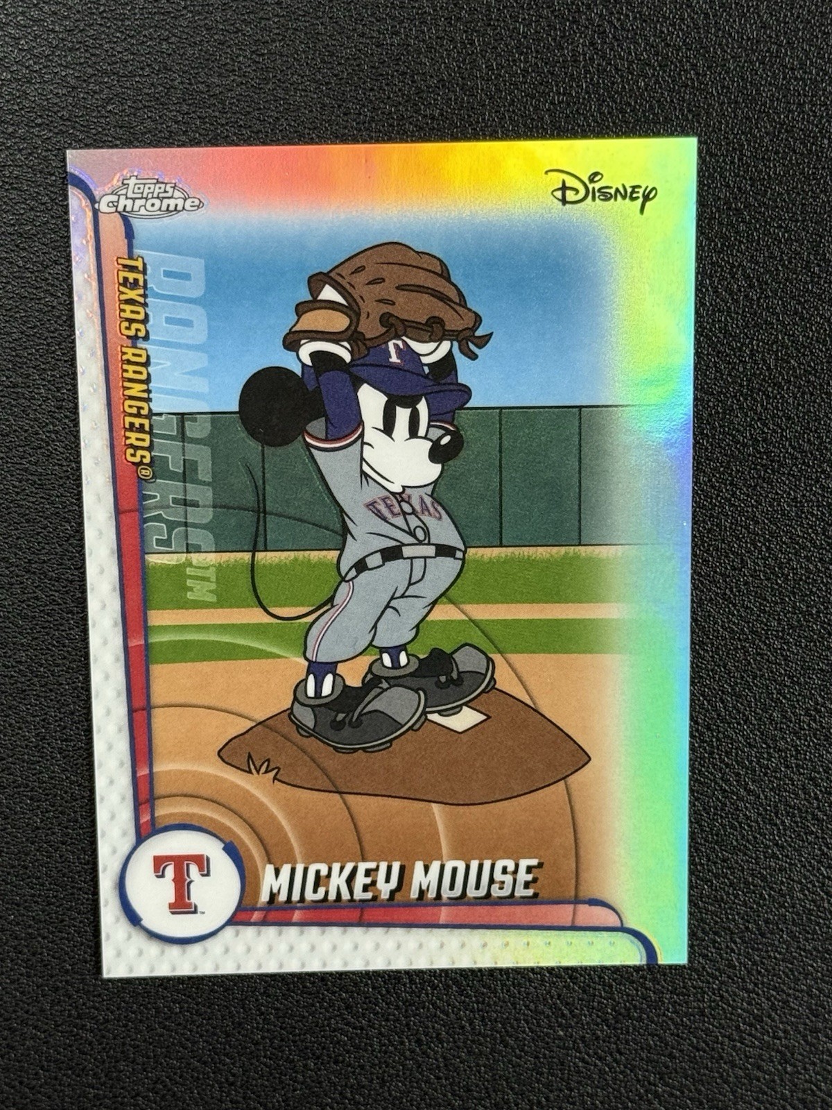 2025 Topps Chrome Update Refractor Disney Mickey Mouse Texas Rangers SSP MLBA-10