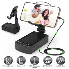 Adjustable Phone Stand with Speaker Portable Cellphone Mount Holder Power Bank
