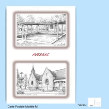 CP M 44335-336 POSTCARD 2 DRAWINGS 44 AVESSAC