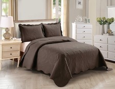Home Collection 3pc King/Cal King Over Size Elegant Embossed Bedspread Set Li...