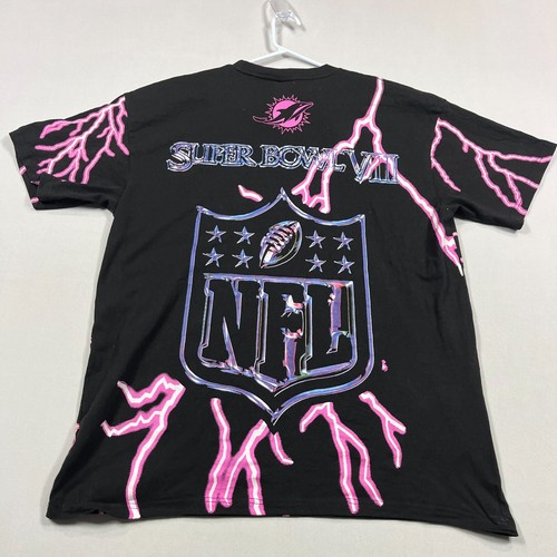 Miami Dolphins Super Bowl Lightning NFL Casual Tee T Shirt Mens Large L - Picture 7 of 14