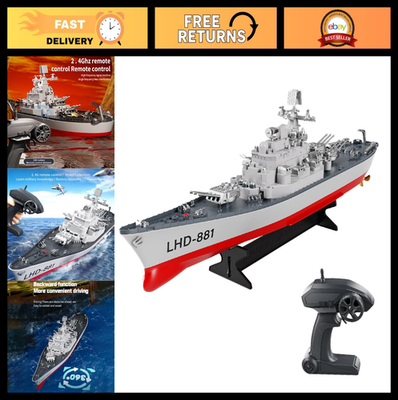 Remote Control Military Battleship 1:390 Scale RC Boat for Lakes