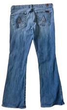 Seven 7 For All Mankind Bootcut Jeans 28 Flare A Pocket Low Rise Blue Denim
