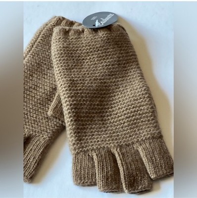 PORTOLANO WOMENS CASHMERE FINGERLESS GLOVES CAMEL NWOT