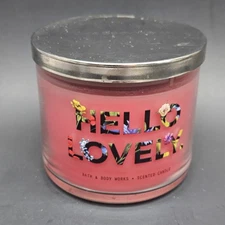 Bath & Body Works Hello Lovely Watermln Lemnde 3 Wick Candle Retired READ