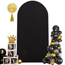 Black Arch Backdrop Cover 7.2FT Spandex Fitted Wedding Arch Stand Covers Roun...