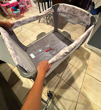 Portable Foldable Gray Baby Play Yard/Playpen for Infant Toddler