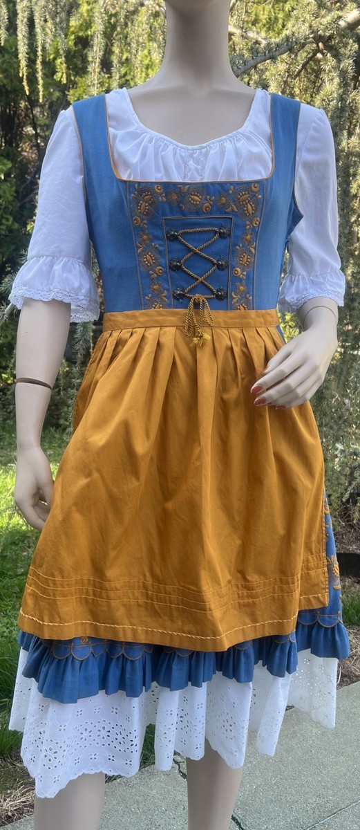 3 Piece Vintage Blue Salzburger Dirndl Trachten Dress Austria Oktoberfest |  eBay
