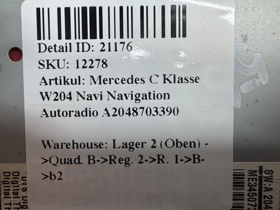 Mercedes C Klasse W204 Navi Navigation Autoradio A2048703390 - Bild 4 von 4